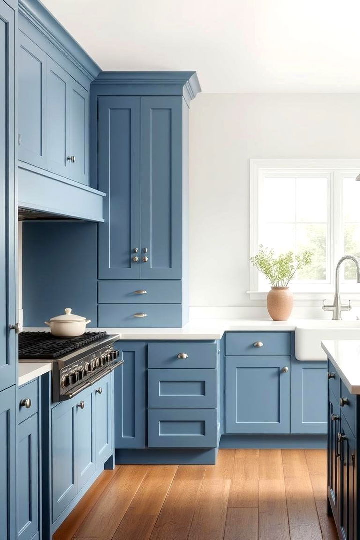 Blue Shaker Style Cabinets - 22 Blue French Country Kitchen Ideas