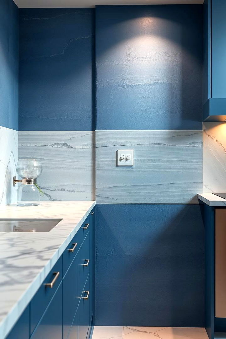 Blue Textured Walls - 22 Blue Kitchen Ideas