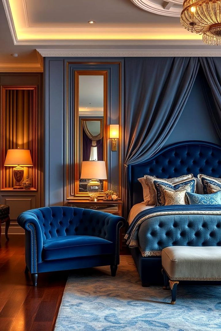 Blue Velvet Luxe - 22 Blue Bedroom Ideas