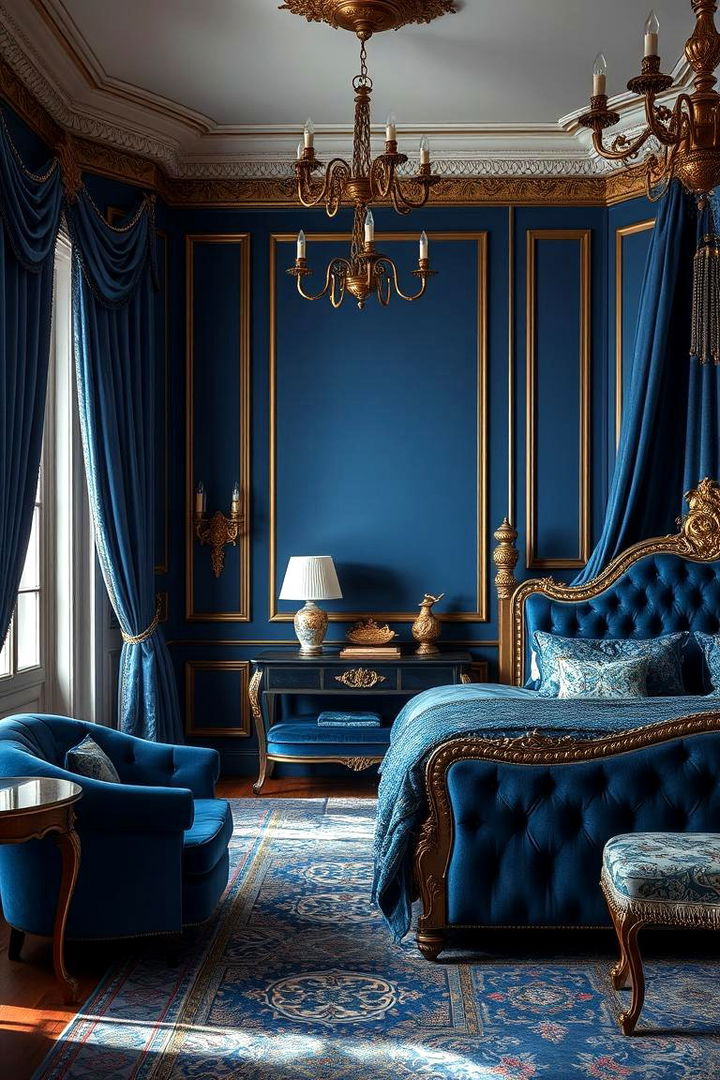 Blue Velvet Opulence - 22 Moody Blue Bedroom Ideas