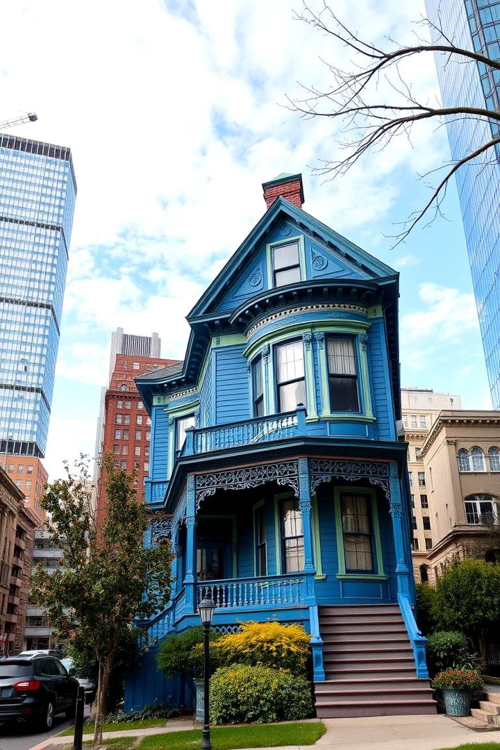 Blue Victorian Houses in Urban Landscapes - 22 blue victorian house colors