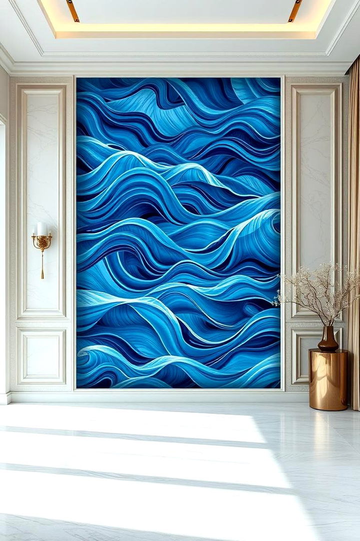 Blue Waves Pattern - 22 Blue Accent Wall Ideas