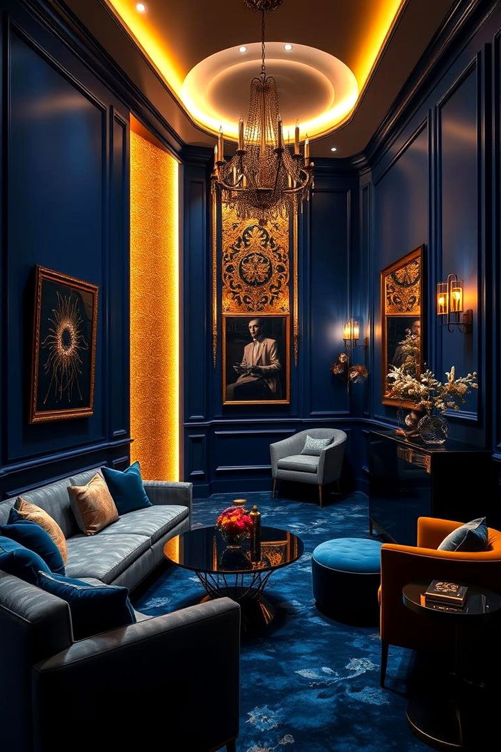 Blue and Gold Fusion - 22 Moody Blue Bedroom Ideas