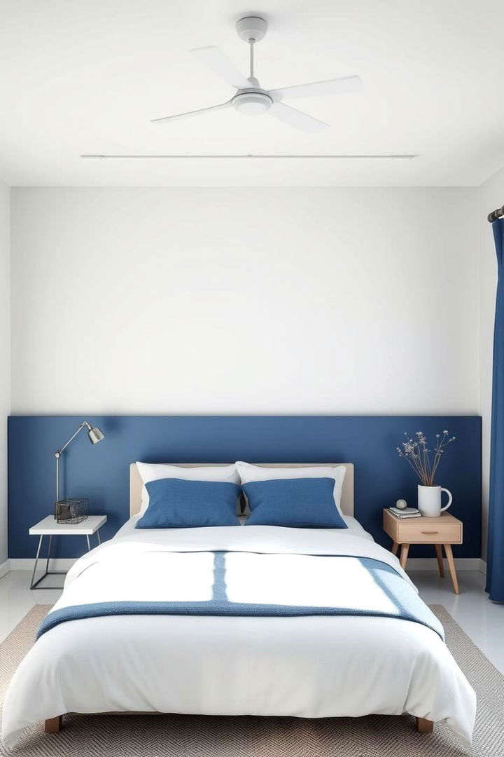 Blue and White Minimalism - 22 Blue Bedroom Ideas