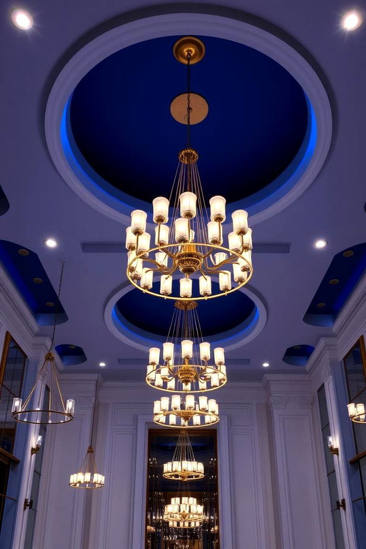 Blue and White Statement Lighting - 22 Blue and White Decor Ideas