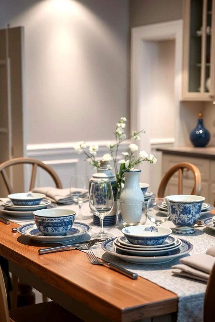 Blue and White Tableware Displays - 22 Blue and White Kitchen Ideas