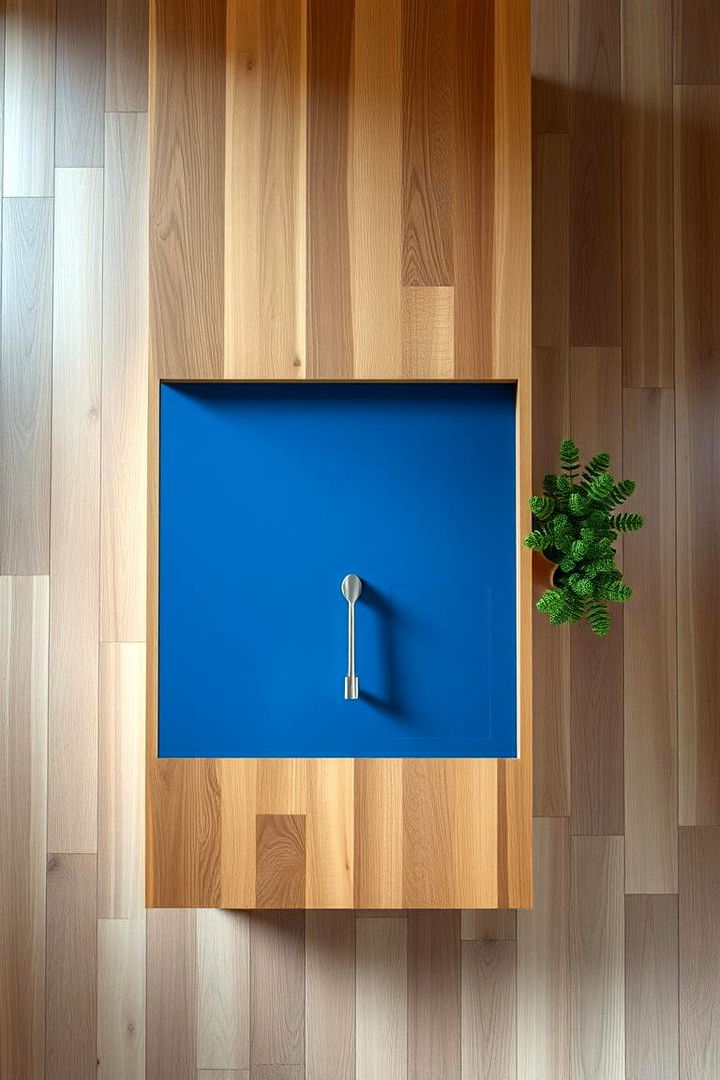 Blue and Wood Harmony - 22 Blue Kitchen Island Ideas