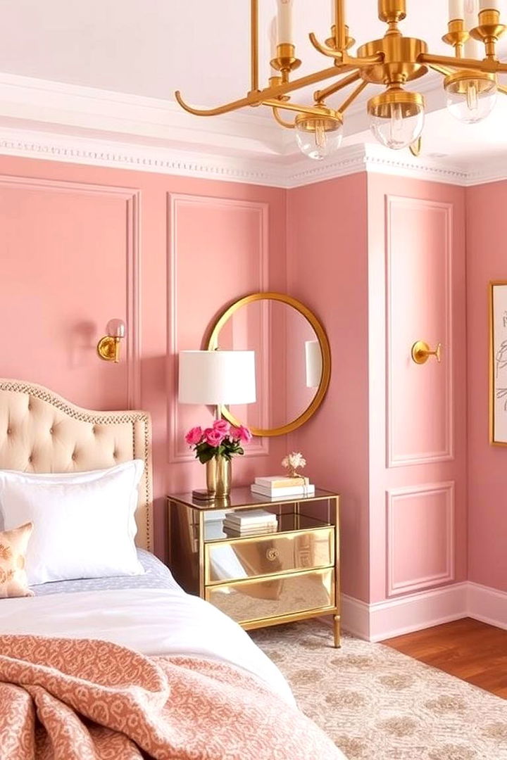 Blush Pink and Gold Accents - 22 Blush Pink Bedroom Ideas