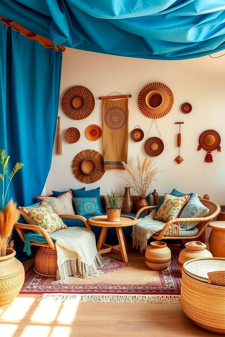 Bohemian Blue Flair - 22 blue and beige bedroom ideas