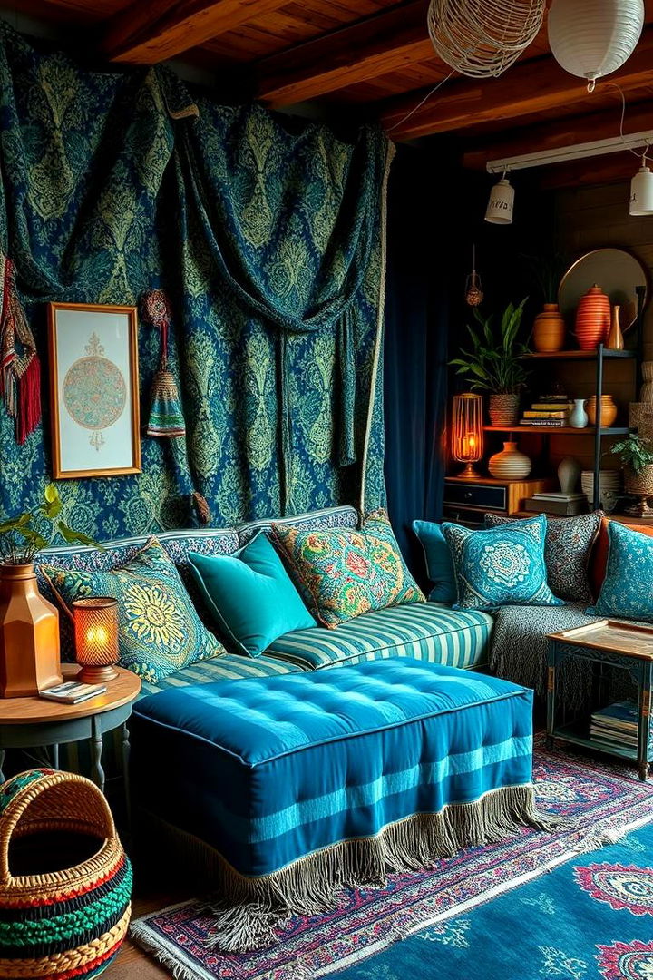 Bohemian Blue Green Blend - 22 blue and green bedroom ideas