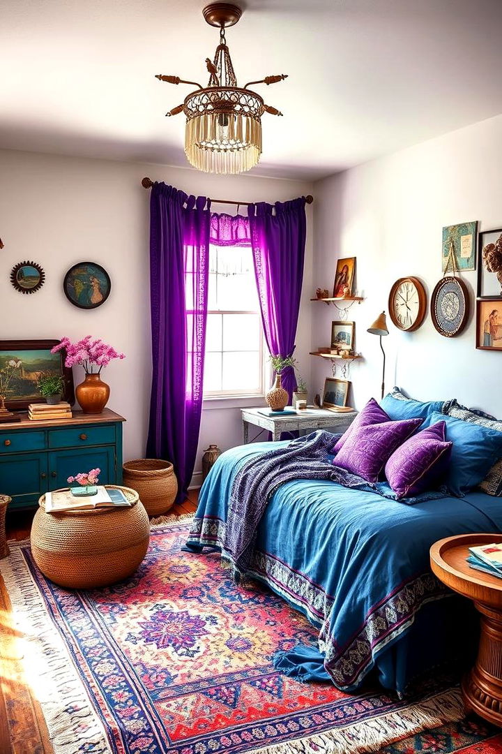 Bohemian Blue Vibes - 22 Blue and Purple Bedroom Ideas