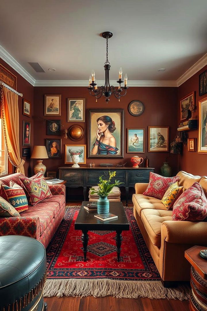 Bohemian Brown Living Room - 22 Brown Living Room Ideas