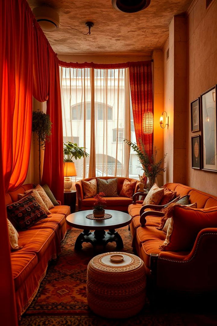 Bohemian Burnt Orange Vibes - 22 Burnt Orange Living Room Ideas