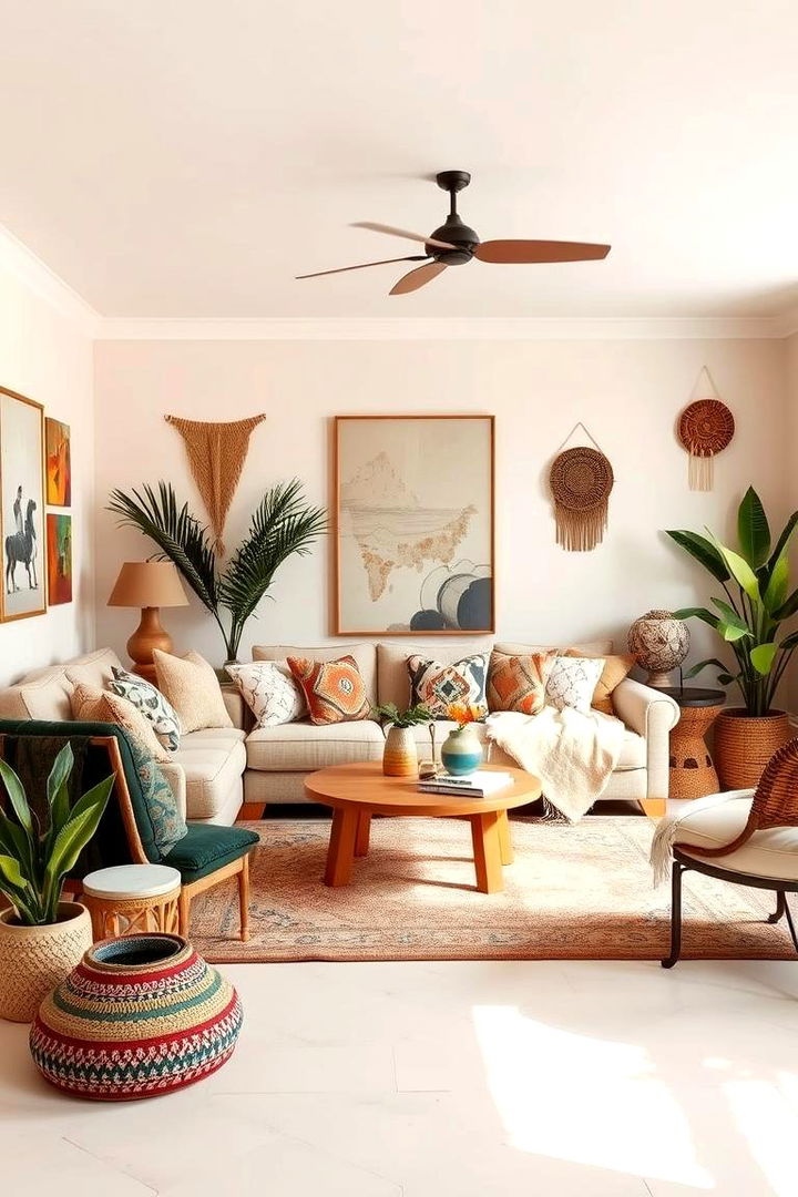 Bohemian Charm in Neutrals - 22 Beige Living Room Ideas