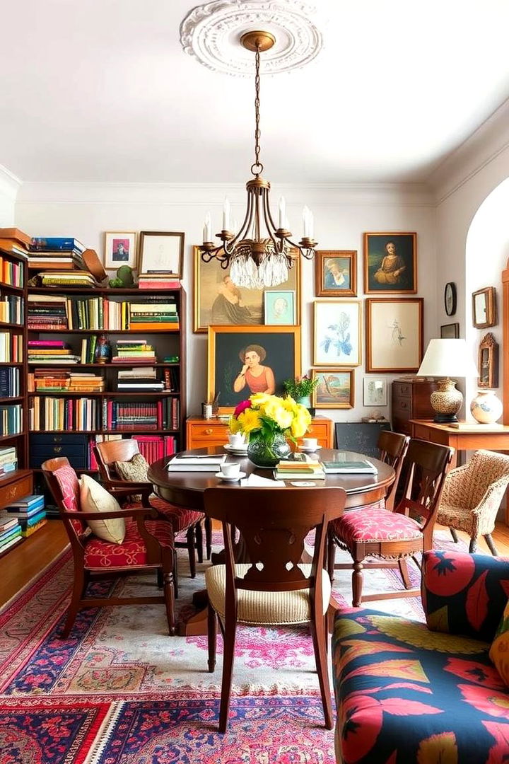 Bohemian Charm with Personalized Touches - 22 Library Dining Room Combo Ideas