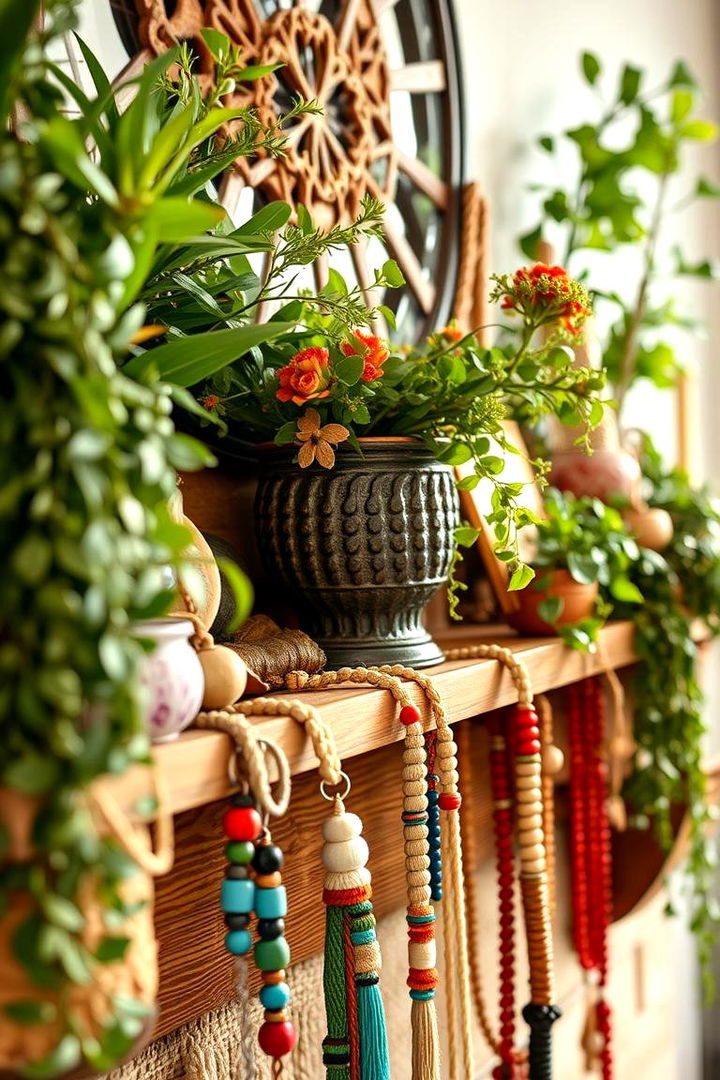 Bohemian Chic Display - 22 Mantel Garland Ideas