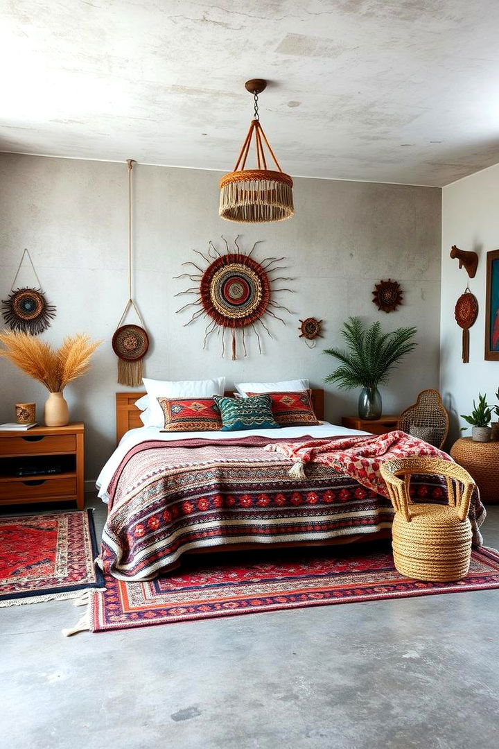Bohemian Concrete Creations - 22 Concrete Floor Bedroom Ideas