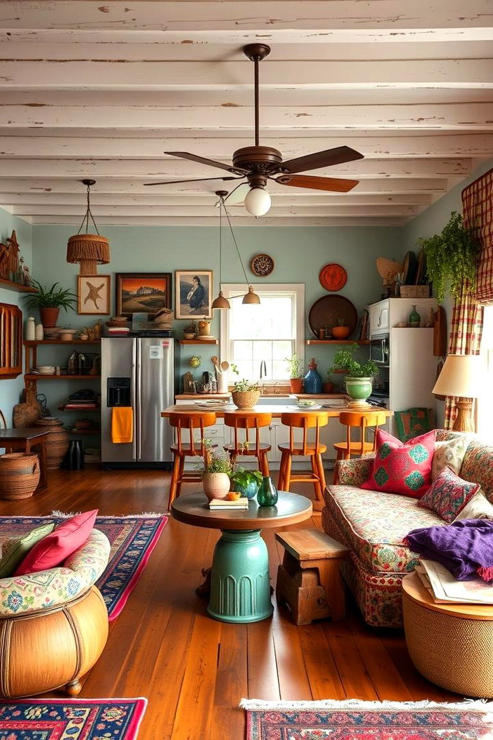 Bohemian Eclectic Spirit - 22 Open Kitchen Living Room Ideas