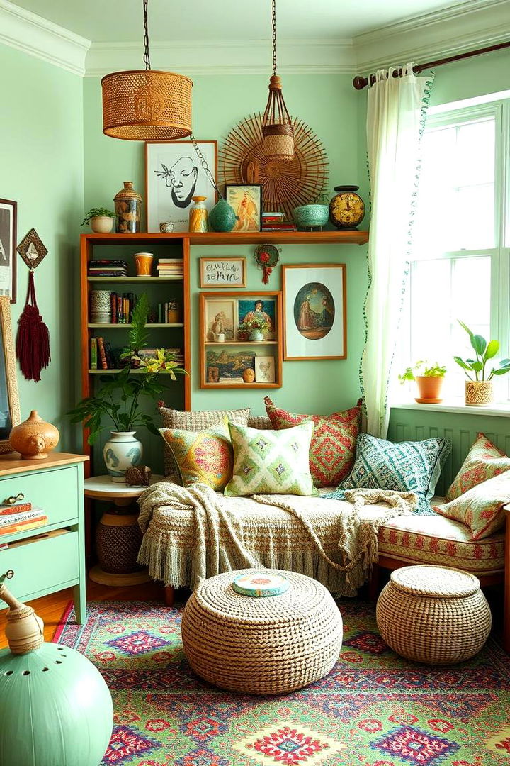 Bohemian Flair Inspiration - 22 Light Green Bedroom Ideas