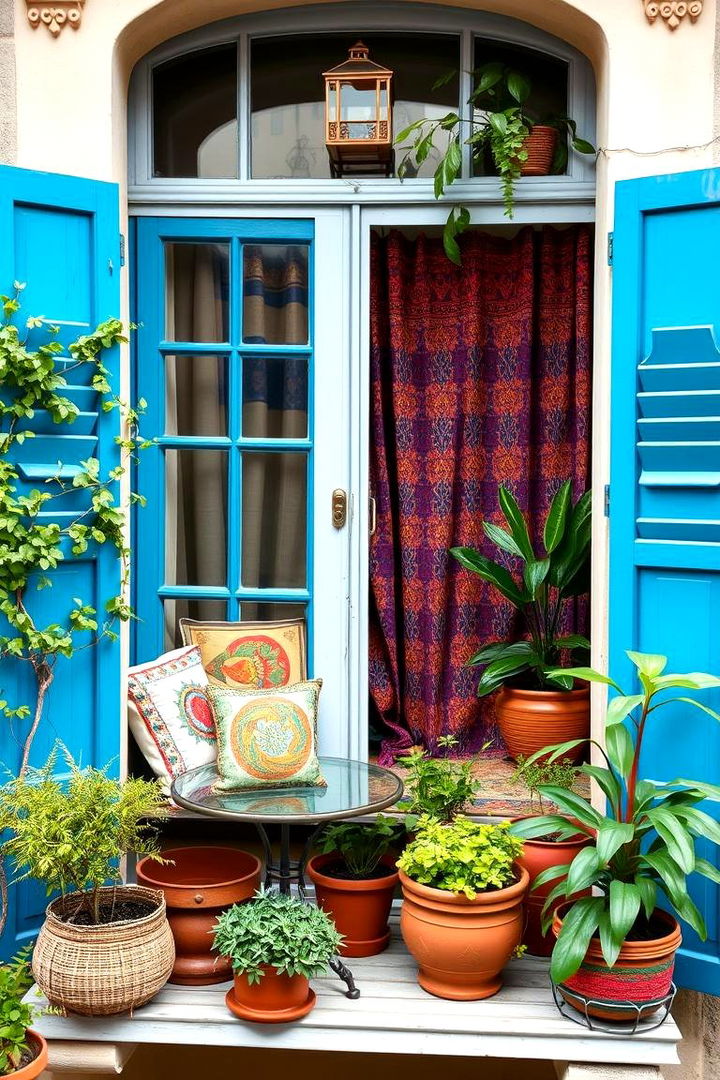 Bohemian Flair with Lush Plant Life - 22 Juliet Balcony Ideas