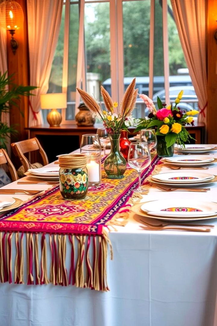Bohemian Fringe Table Runners - 22 Table Runner Ideas