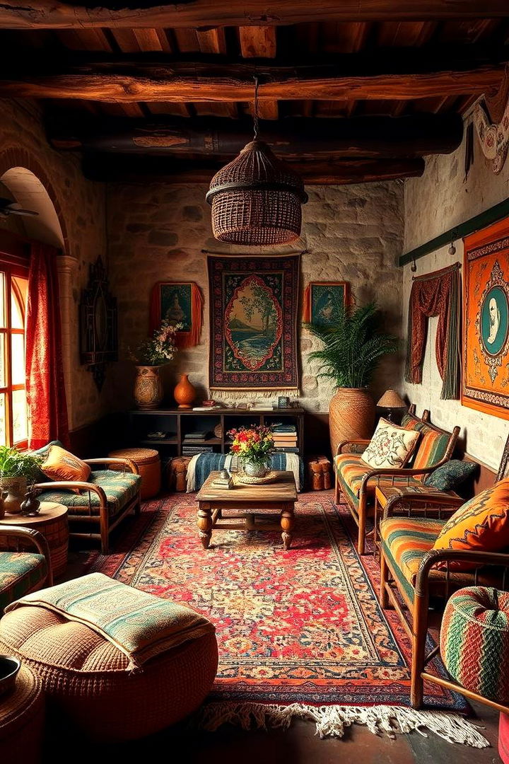Bohemian Inspired Lounge - 22 Sunken Living Room Ideas