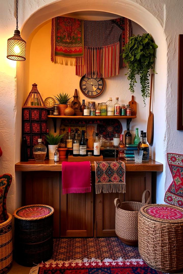 Bohemian Inspired Mini Bar - 22 Mini Bar Ideas