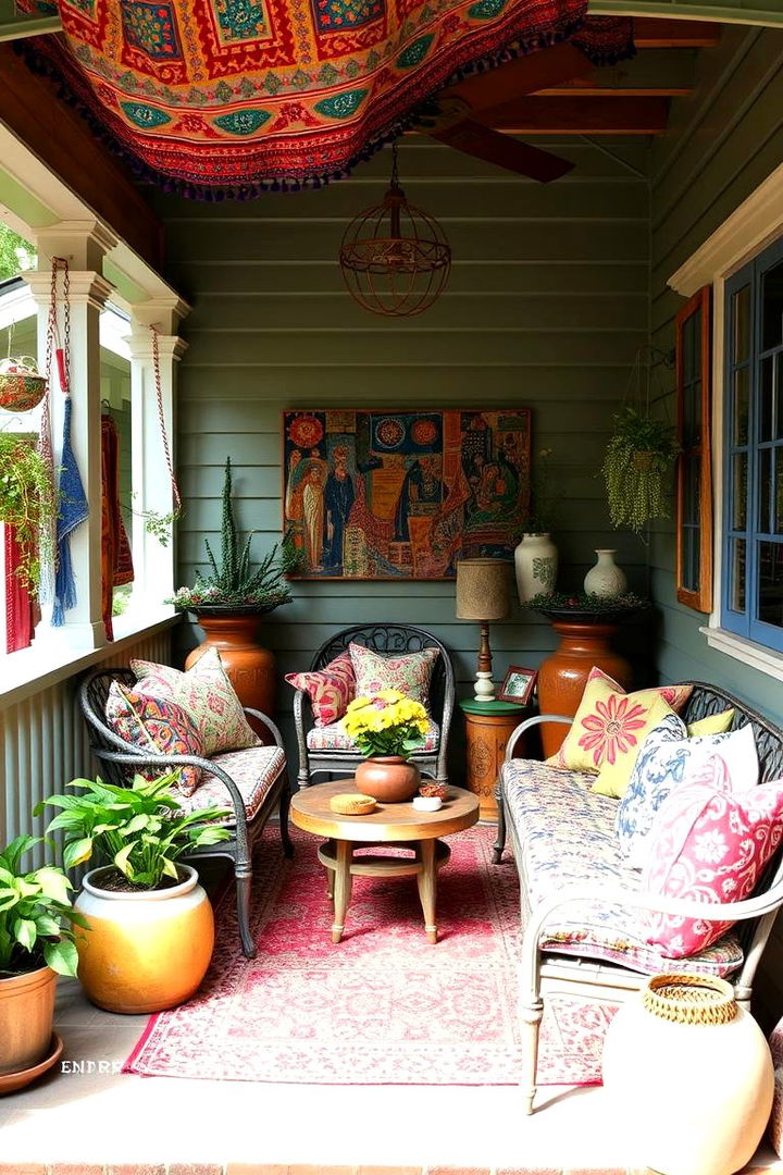 Bohemian Inspired Porch - 22 Lanai Porch Ideas