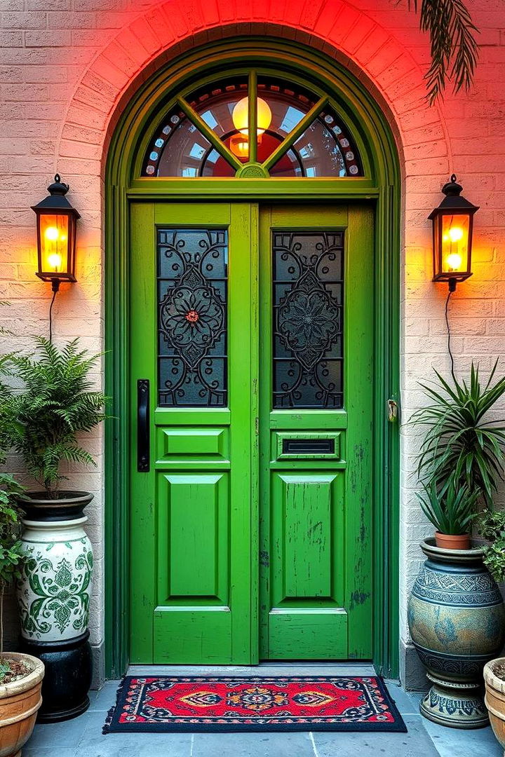 Bohemian Inspired - 22 Green Front Door Ideas