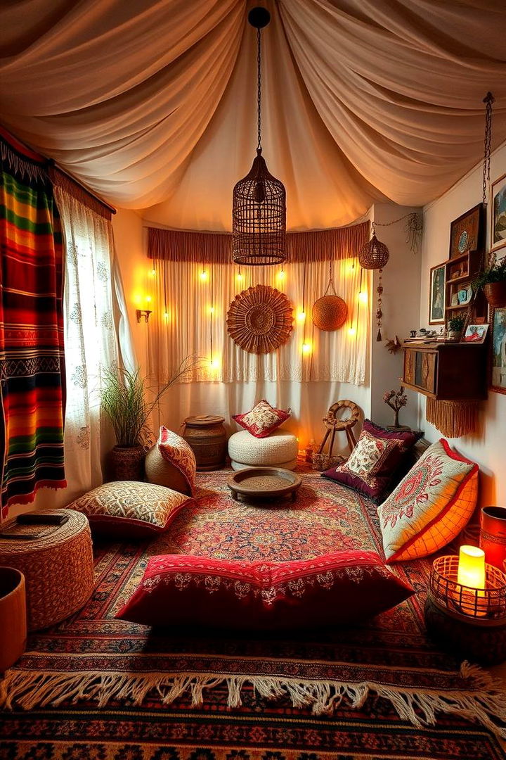 Bohemian Meditation Nook - 22 meditation room ideas