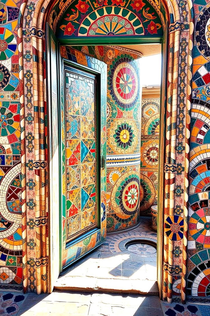 Bohemian Mosaic Door - 22 Pantry Door Ideas