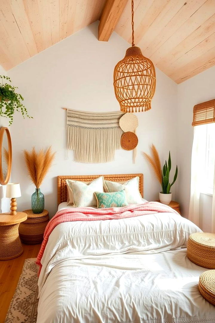 Bohemian Natural Accents - 22 Green Bedroom Ideas