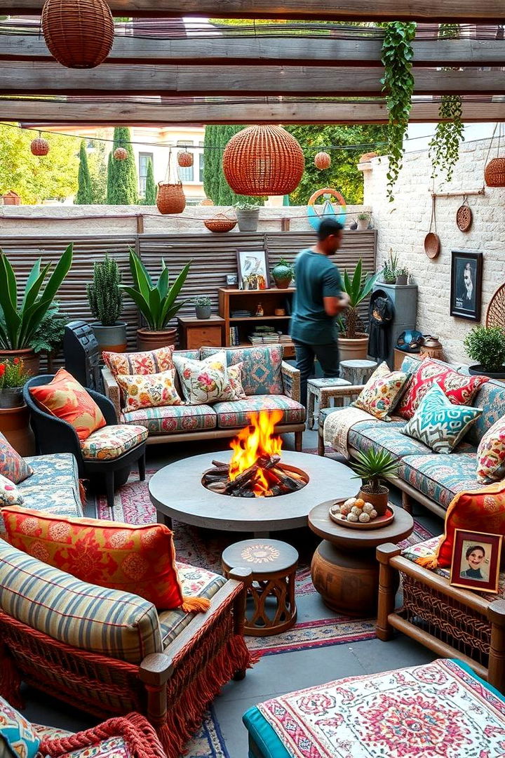 Bohemian Outdoor Lounge Vibes - 22 Fire Pit Seating Ideas