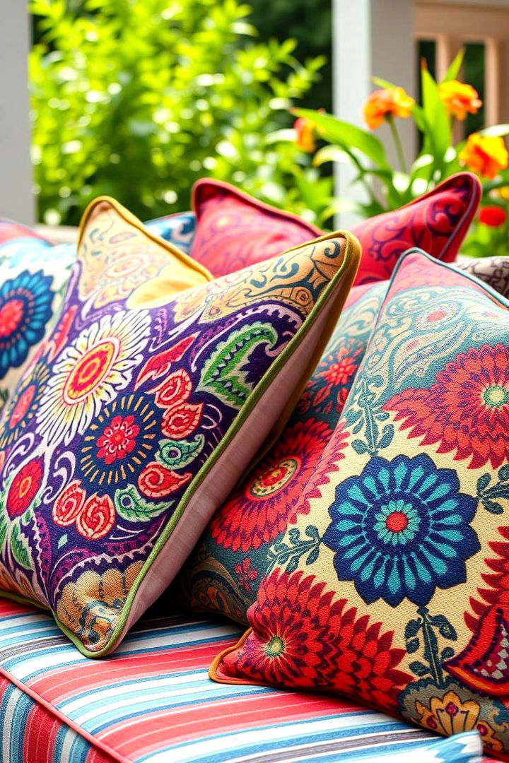 Bohemian Outdoor Pillows - 22 Outdoor Decor Ideas