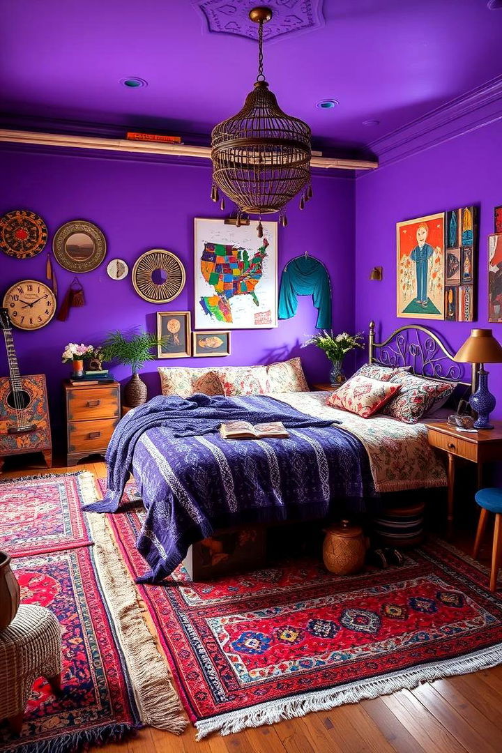 Bohemian Purple Charm - 22 Purple Bedroom Ideas