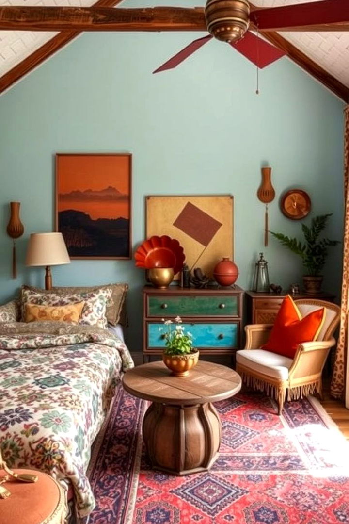 Bohemian Rust Touches - 22 Rust Bedroom Ideas