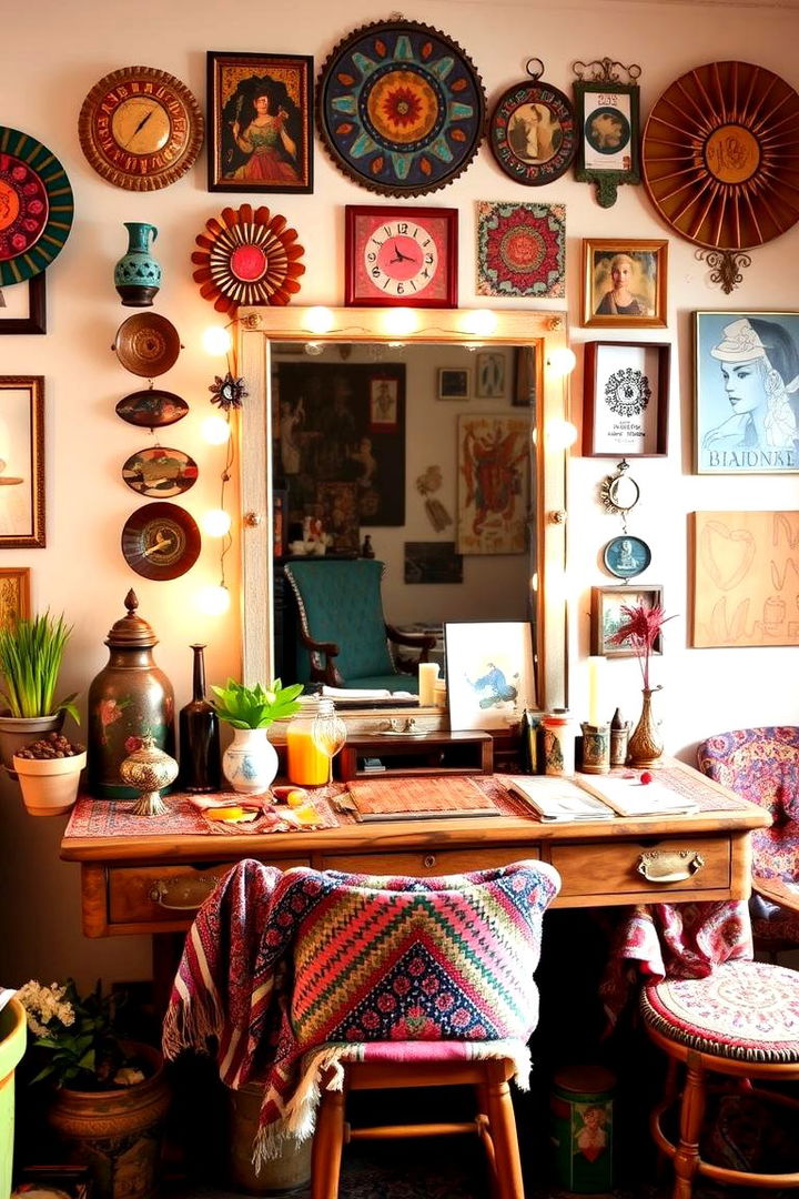 Bohemian Style Setup - 22 Makeup Vanity Ideas