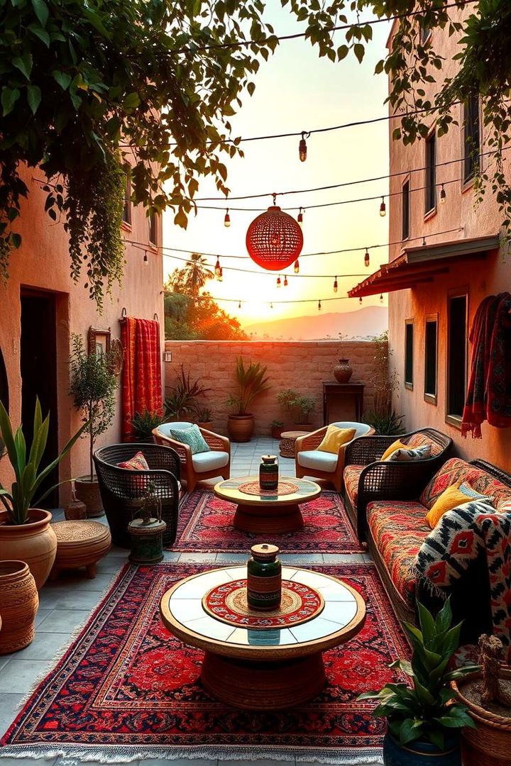 Bohemian Sunset Nook - 22 Sunken Patio Ideas