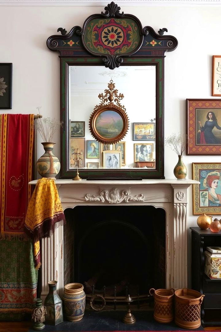 Bohemian Touch - 22 Mirror Over Fireplace Ideas