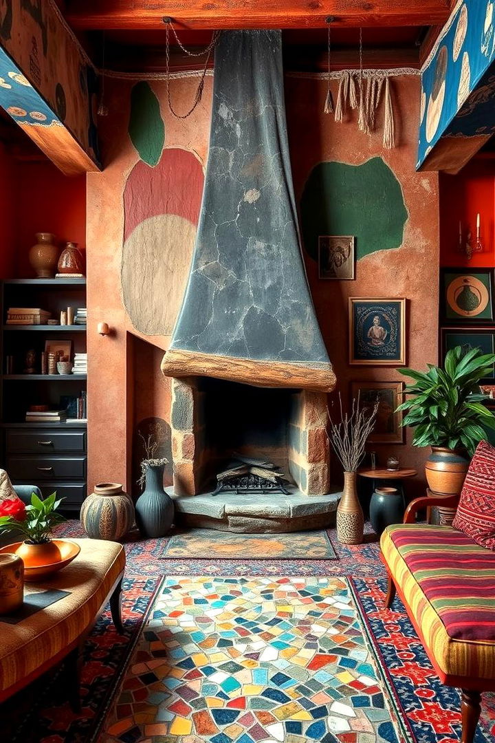 Bohemian Vibe with Flair - 22 Off-center Fireplace Ideas