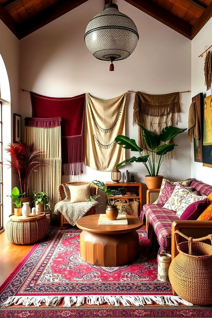 Bohemian Vibes in Deep Red - 22 Burgundy Bedroom Ideas