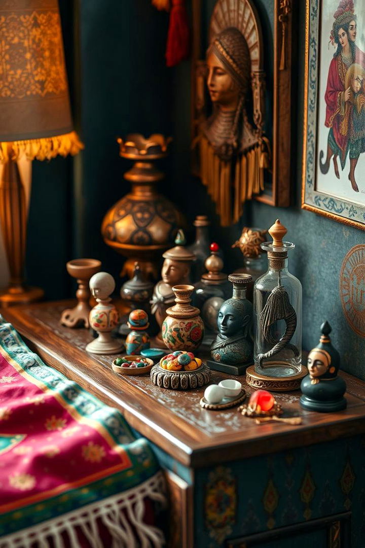 Bohemian Vibes with Eclectic Touches - 22 Nightstand Decor Ideas