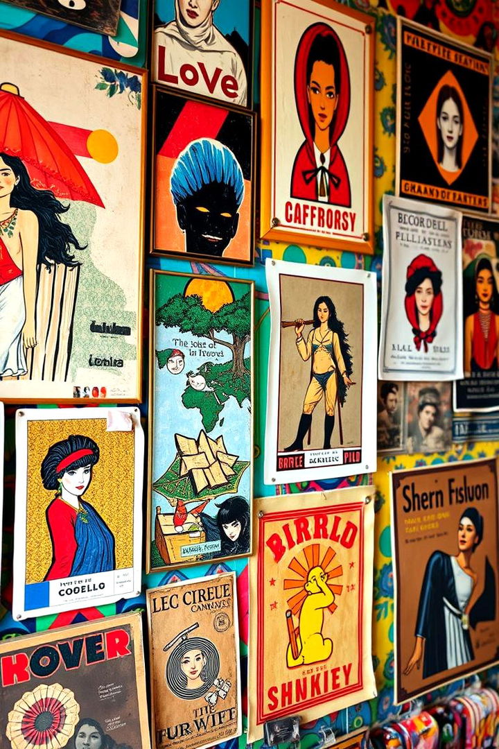Bohemian Wall Art Display - 22 Gypsy Bohemian Living Room Ideas