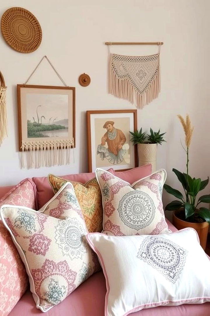 Boho Chic Accents - 22 Pink Boho Bedroom Ideas