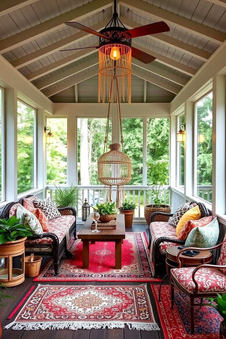 Boho Chic Ambiance - 22 Small Screened-in Porch Ideas