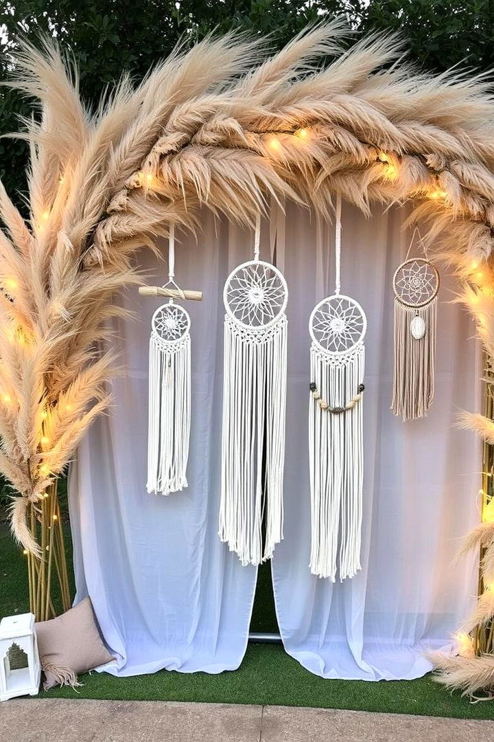 Boho Chic Backdrops - 22 Pampas Grass Wedding Decor Ideas