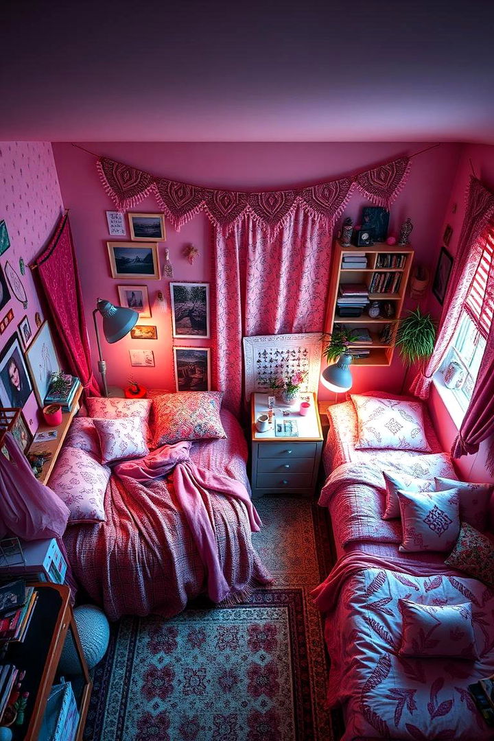 Boho Chic Inspiration - 22 Pink Dorm Room Ideas
