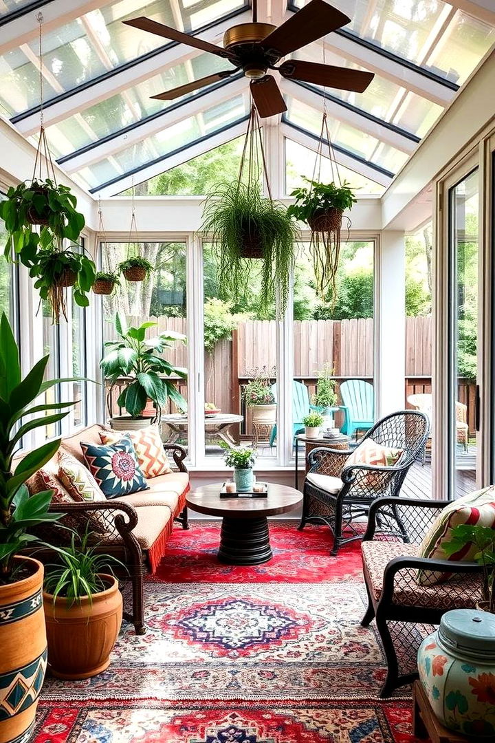 Boho Chic Lounge - 22 Sunroom and Deck Combo Ideas