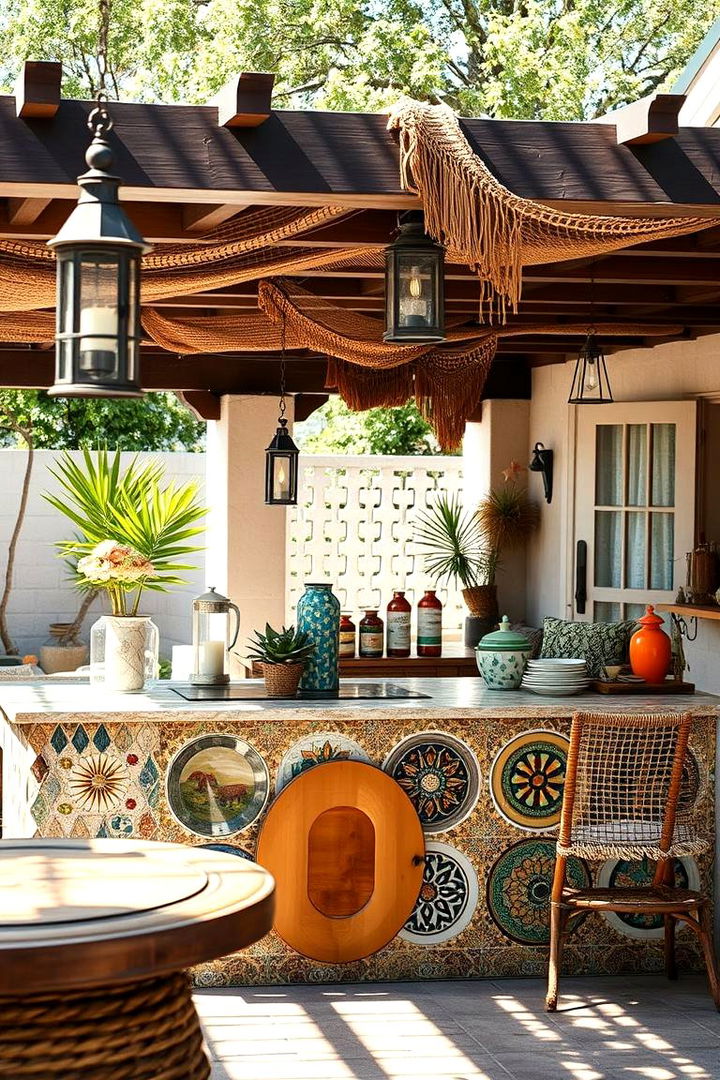 Boho Chic Paradise - 22 Outdoor Kitchen Island Ideas