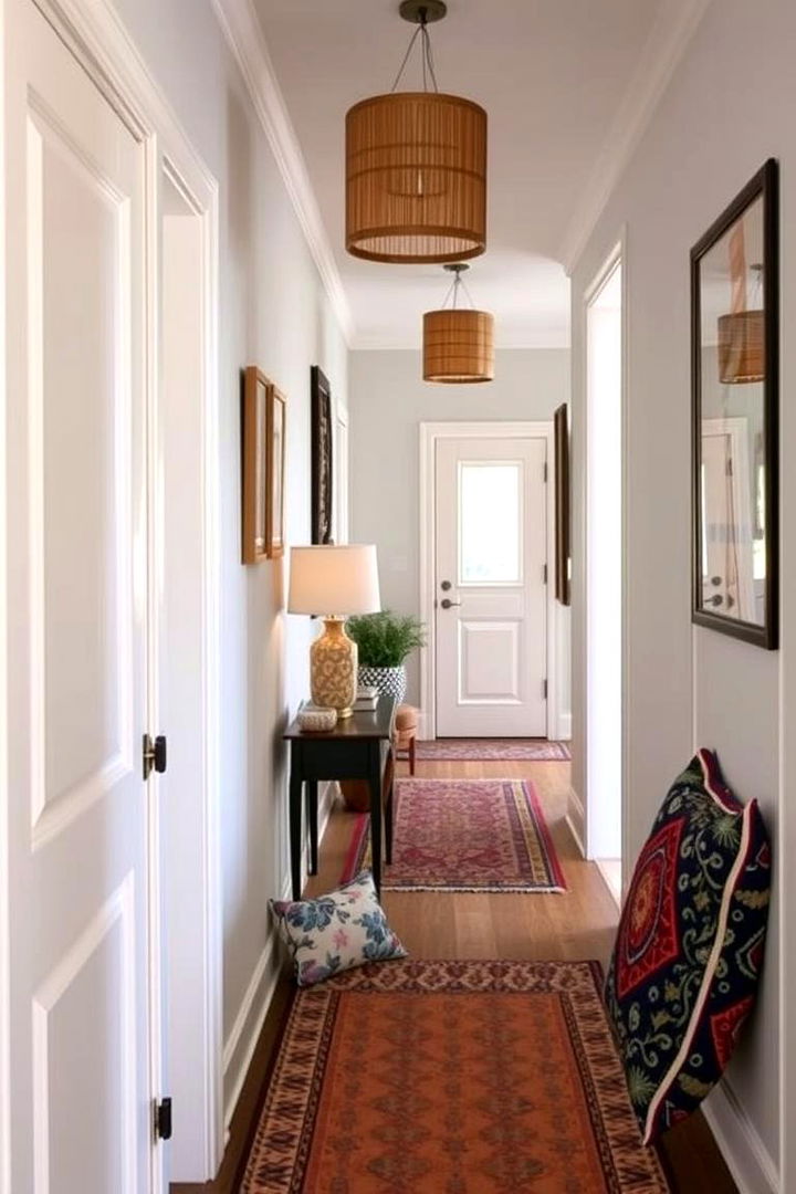 Boho Chic Patterned Accents - 22 Boho Hallway Ideas